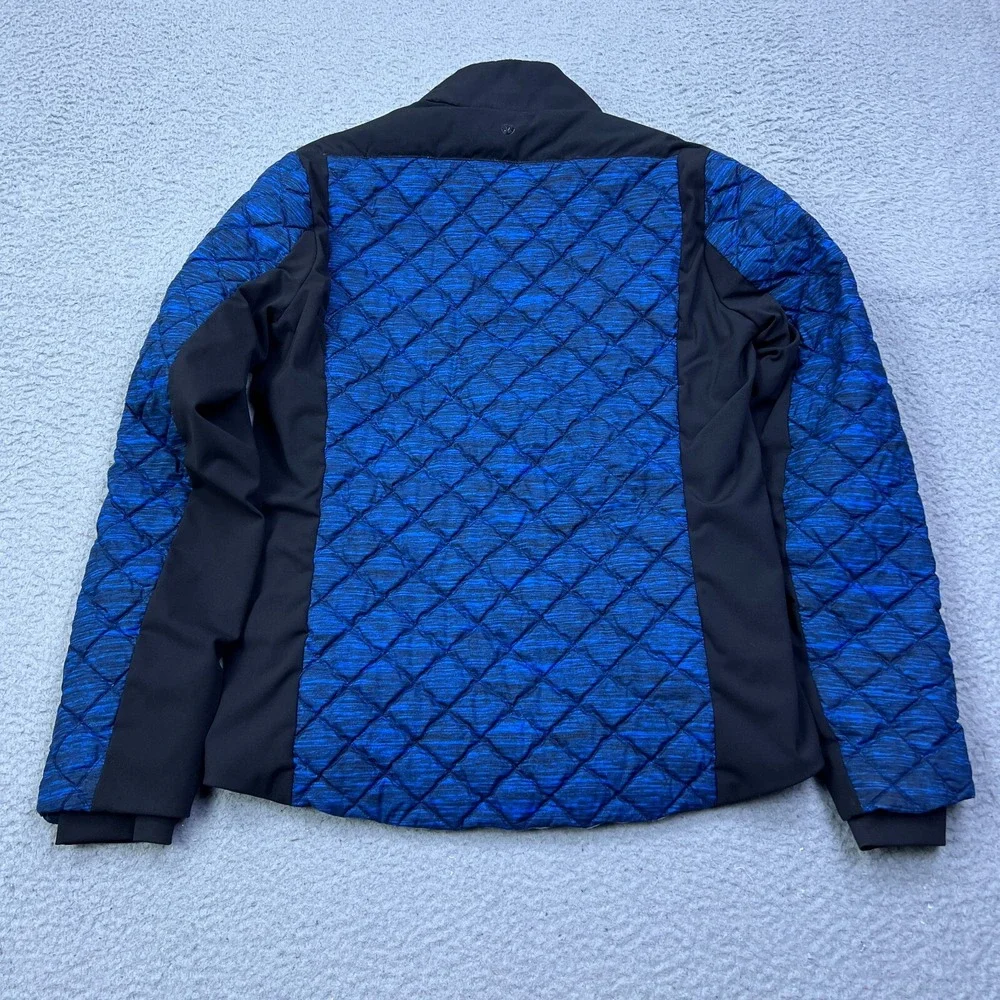 Lululemon Jacket Mens M‎ Quilted Goose Down Blue Black Lightweight Puffer